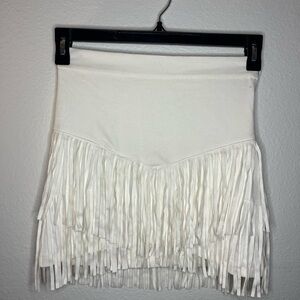 Altar'd State White Fringe Pencil Skirt